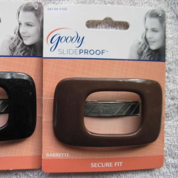 Goody Slide Proof Plastic Open Rectangle Hair Barrette Secure Tight Stay Put Fit - Picture 1 of 8